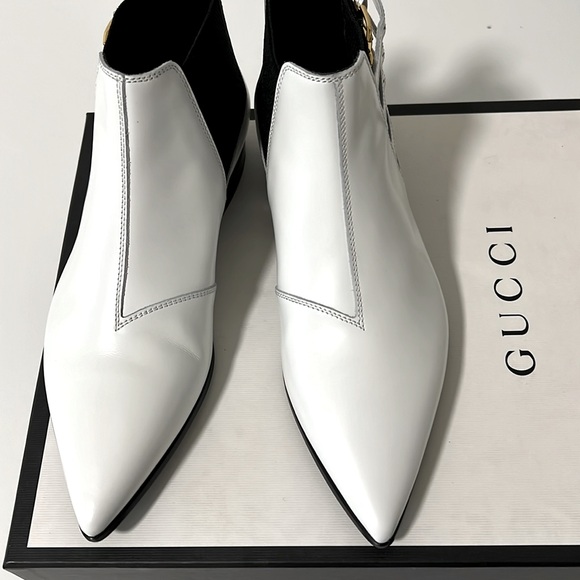 NWT NIB new GUCCI Cordovan Womens Lux Leather point Ankle Boot size 40, US 10 - Picture 13 of 16